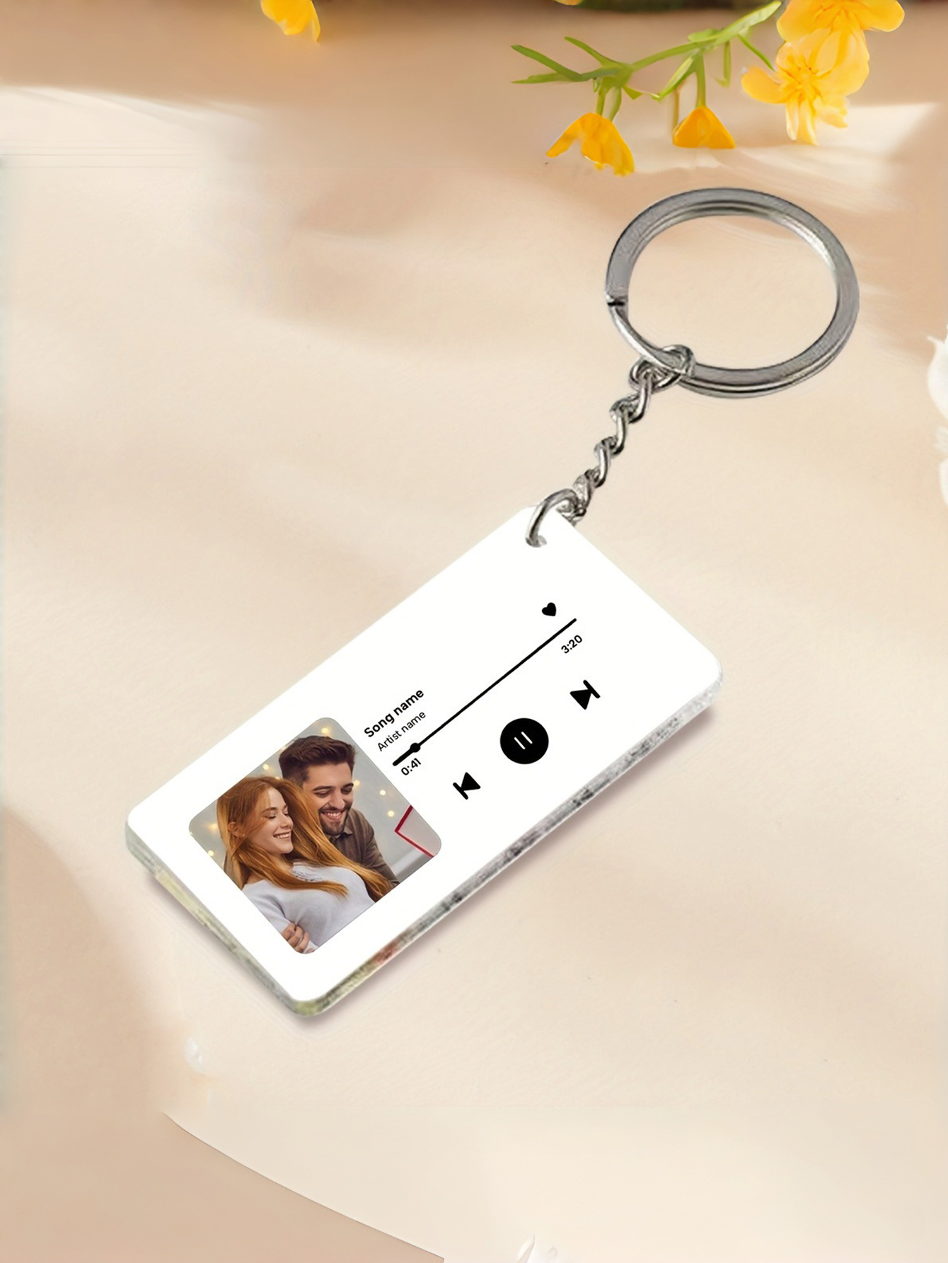 Custom Photo and Name Keychains, Personalized Acrylic Keychains